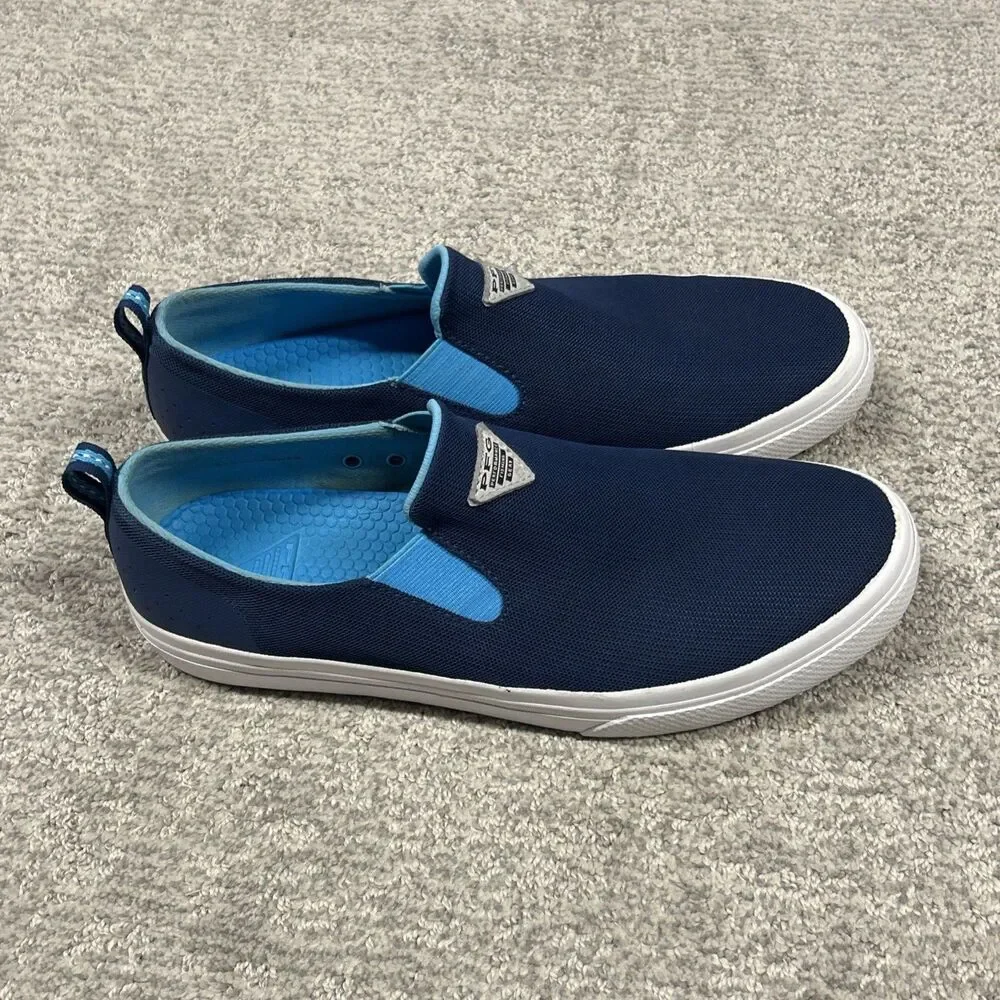 Columbia PFG Dorado Shoes Mens 10 Slip On Boat Deck Blue Casual Mesh Stretch